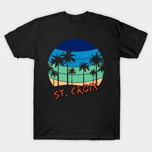 St. Croix Retro Vintage Sunset Beach Design T-Shirt by eliteshirtsandmore